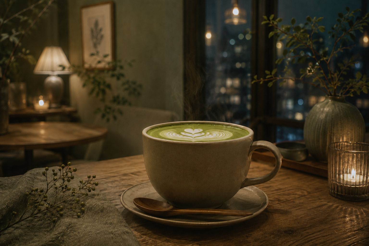静けさの抹茶ラテ